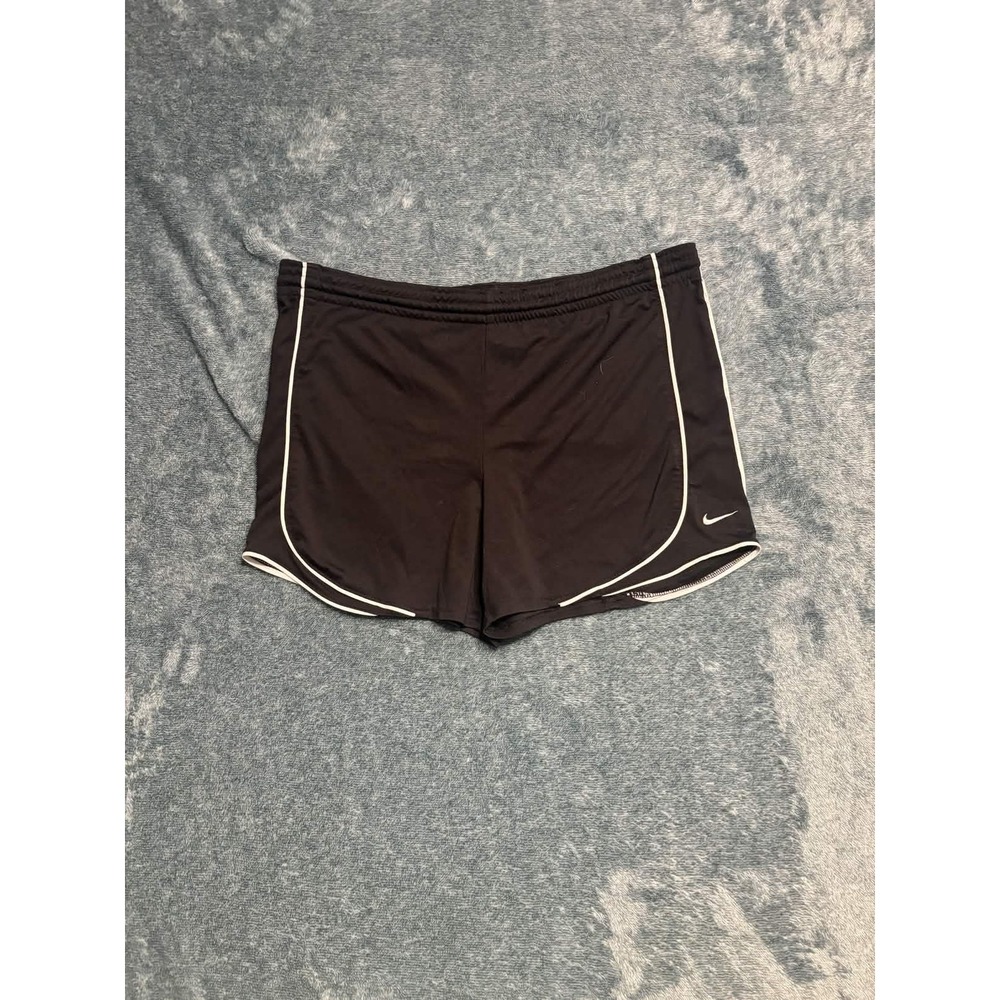 Nike Womens Black Athletic Running Shorts Size Small 4-6 White Piping Solid